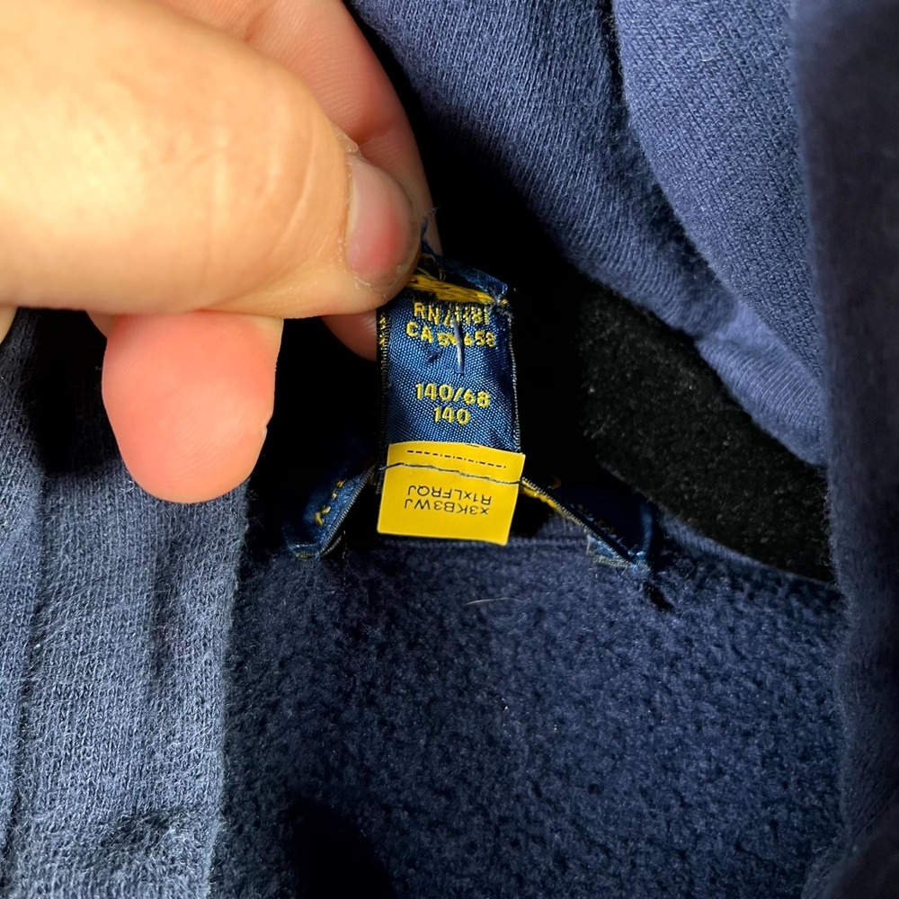 Polo Ralph Lauren Hoodie Boys Small Navy Blue Full Zip Fleece Lined Pony Logo - Picture 7 of 8